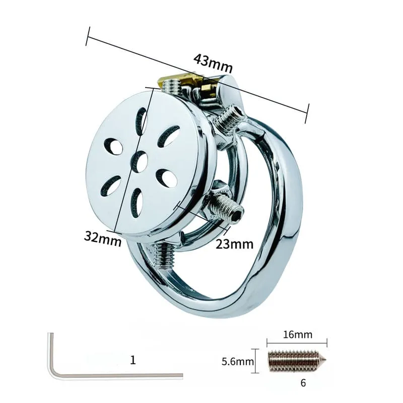 0507M  CBT 6 Adjustable Spikes Manhole Cover Steel Chastity Cock Cage