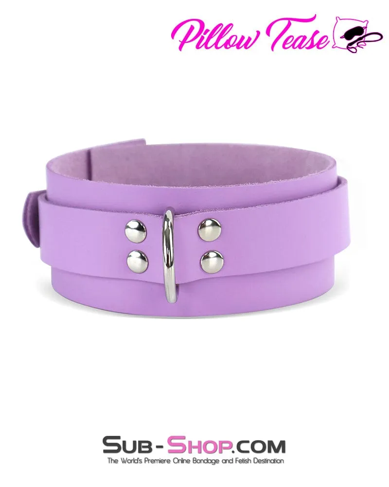 0585A-SIS      Purple Passion Pretty Sissy Leather Bondage Collar
