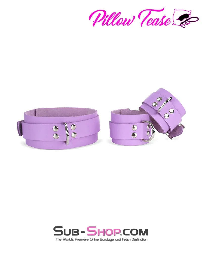 0599A      Purple Passion Leather Bondage Wrist Cuffs