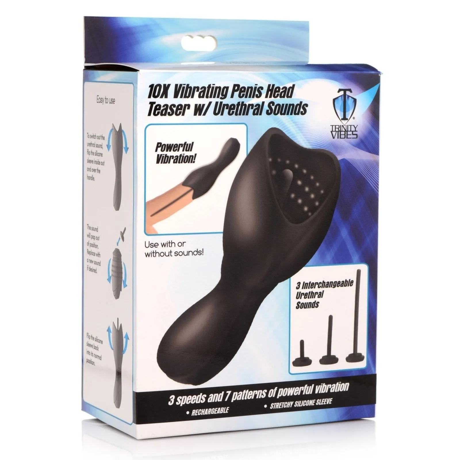 10x Vibrating Penis Head Teaser With Urethral Sounds
