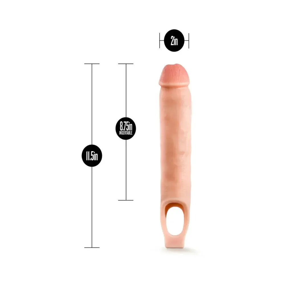 11.5 in. Silicone Cock Sheath Penis Extender Sling Beige