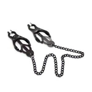 1631DL-CB      Dark Pleasures Blackline Japanese Clover Cock and Ball Clamps