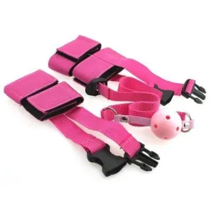 2315M-SIS      Wrists. Ankles and Breather Dungeon Mistress Gag Beginners Velcro Love Sissy Slave Bondage Kit