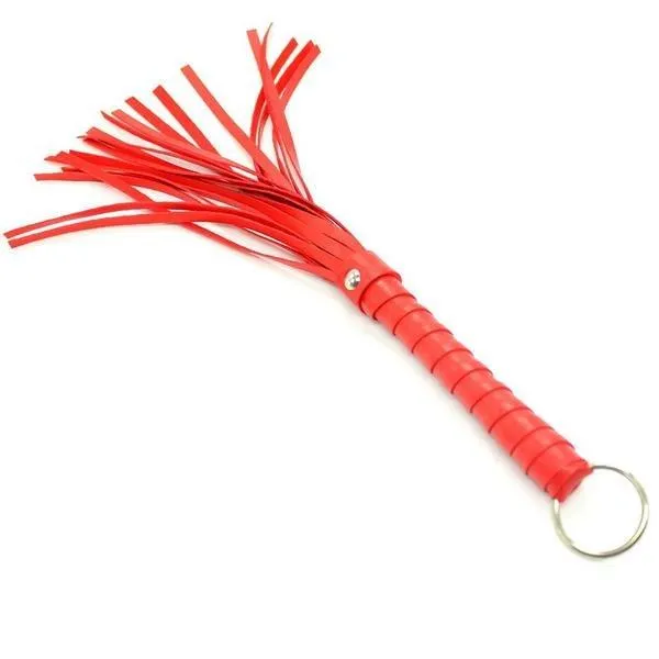 2404DL     Red All Over L'il Whipper 10.5 Leatherette Bondage Whip - SPECIAL OFFER