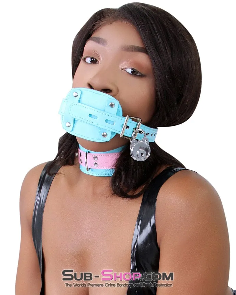 2739RS     Locking Rubber Penis Gag. Diamond Blue Strap  - SPECIAL OFFER!