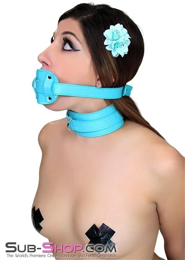 2739RS     Locking Rubber Penis Gag. Diamond Blue Strap  - SPECIAL OFFER!