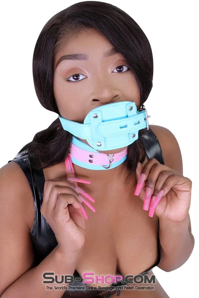 2739RS     Locking Rubber Penis Gag. Diamond Blue Strap  - SPECIAL OFFER!