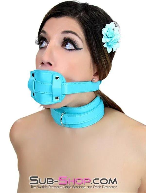 2739RS     Locking Rubber Penis Gag. Diamond Blue Strap  - SPECIAL OFFER!