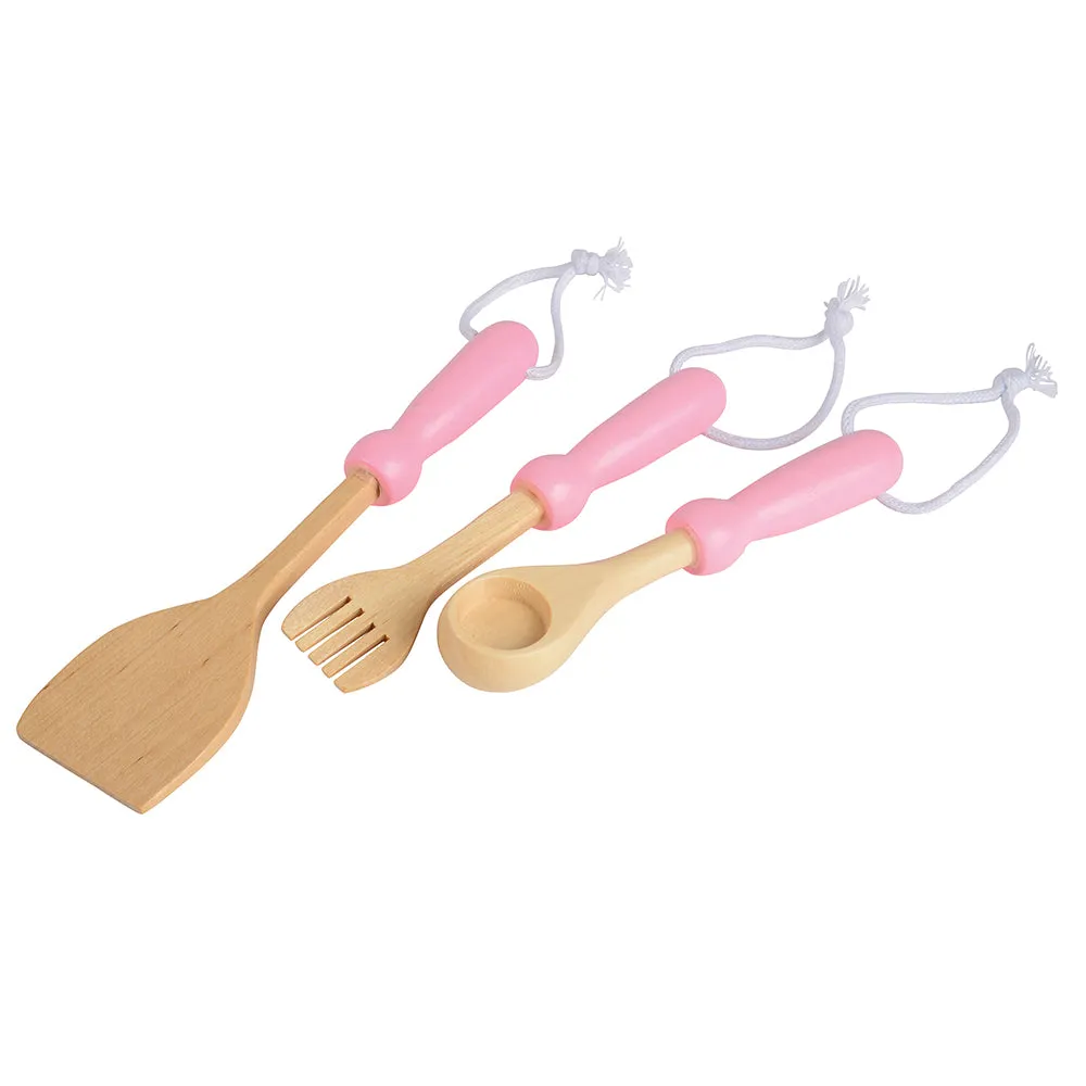36-Piece Wooden Toy Kitchen Basics Set | Dishes, Pots, Pans & Utensils
