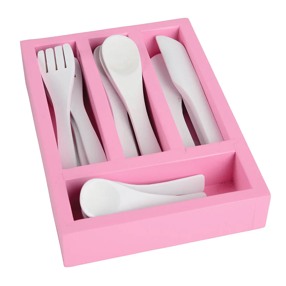 36-Piece Wooden Toy Kitchen Basics Set | Dishes, Pots, Pans & Utensils