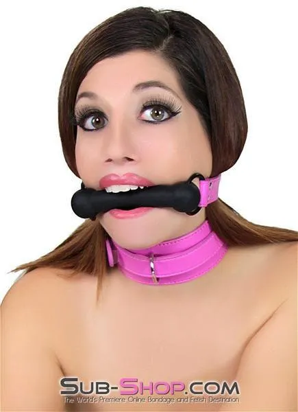 4760RS-SIS      Hot To Trot Sissy Boi Hot Pink Pony Up Rubber Comfort Female BDSM Bit Gag