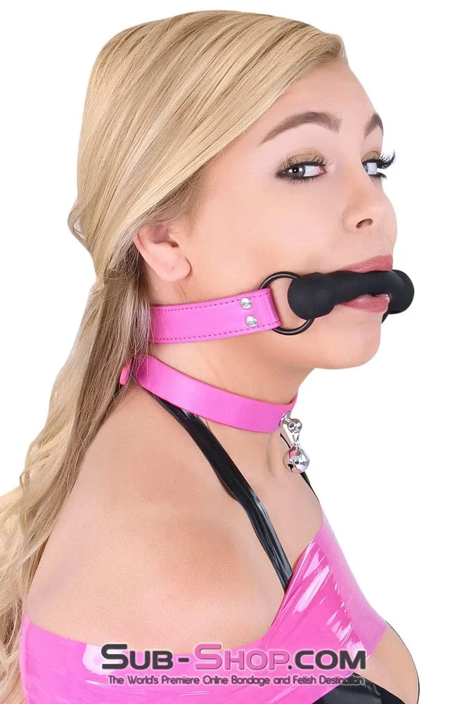 4760RS-SIS      Hot To Trot Sissy Boi Hot Pink Pony Up Rubber Comfort Female BDSM Bit Gag