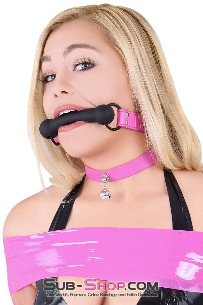 4760RS-SIS      Hot To Trot Sissy Boi Hot Pink Pony Up Rubber Comfort Female BDSM Bit Gag