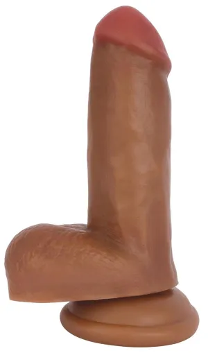 6 Bareskin Dildo With Balls Latte