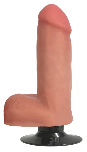 6 Bareskin Vibrating Dildo With Balls Vanilla