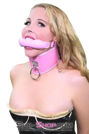 6996HS-SIS      Pink Sissy Slave Pony Stuffed Forced Feminization Bit Gag