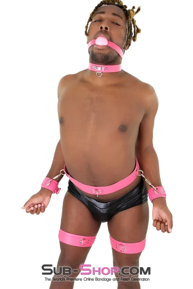 7237A-SIS      Hot Pink Leather Sissy Bondage Belt