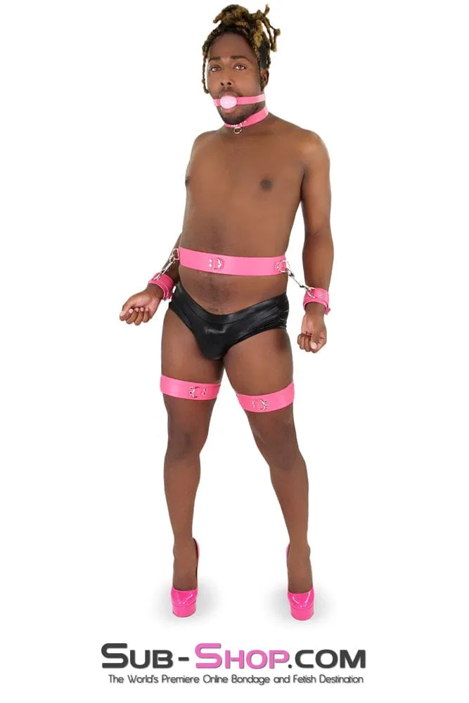 7237A-SIS      Hot Pink Leather Sissy Bondage Belt