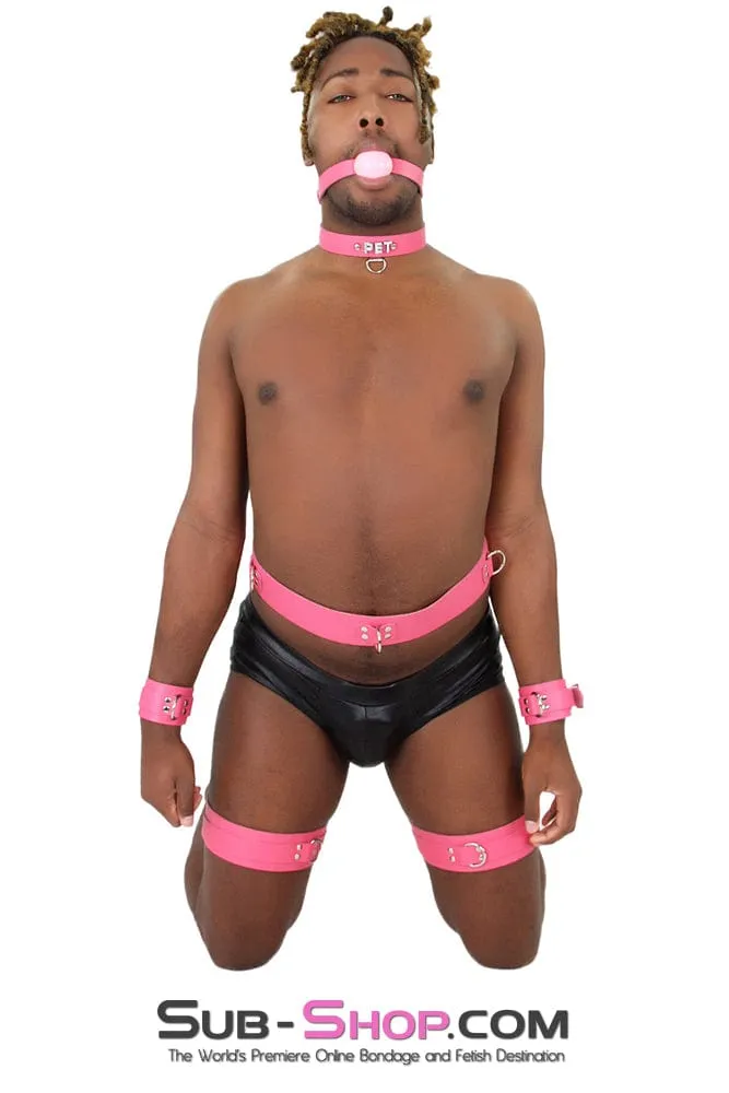 7237A-SIS      Hot Pink Leather Sissy Bondage Belt