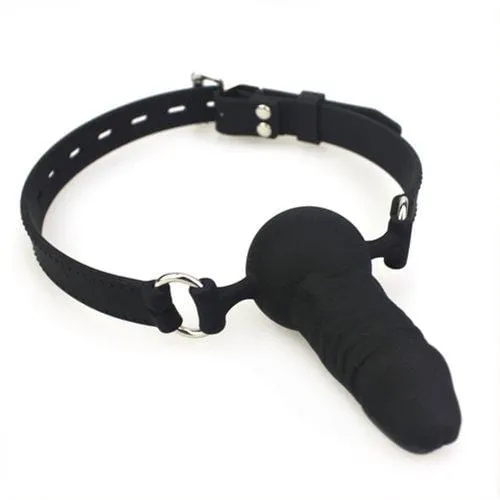 7941M      Black Locking Silicone Penis Ball Gag