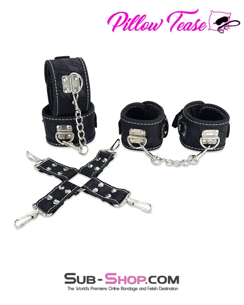 8928DL      Leatherette and Lace 10 Piece Complete Bondage Kit
