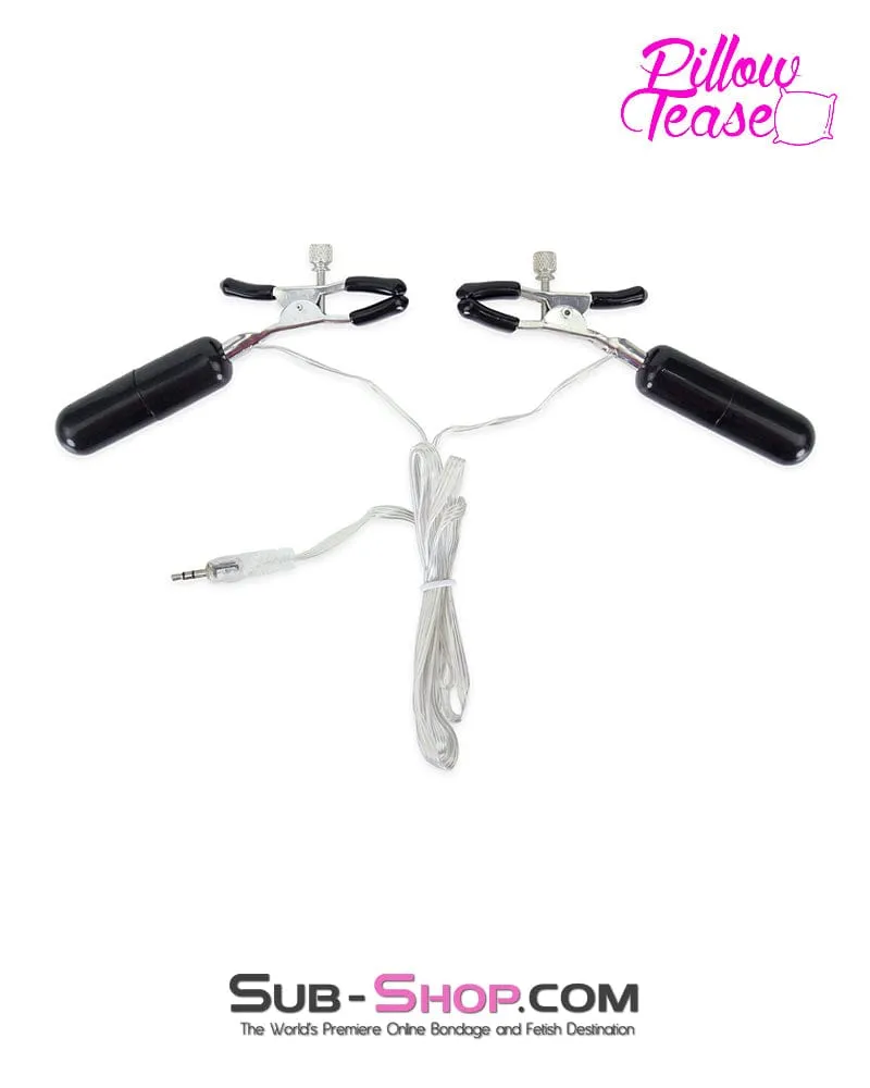 9094M-SIS      Pretty Sissy Accessory 7 Function Vibrating Black Feminization Cock and Ball Clamps Set