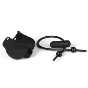 9099M      10 Function Vibrating Silicone Ball Sack with Rubber Cock Tie Cord
