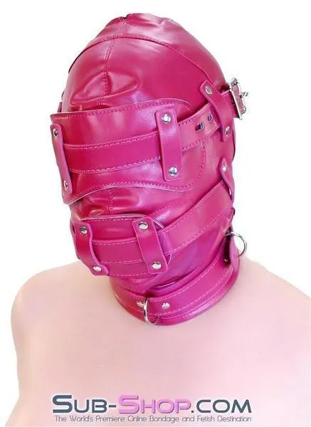 9719DL      Deep Throat Locking Hood with Removable Blindfold and 4 Penis Gag