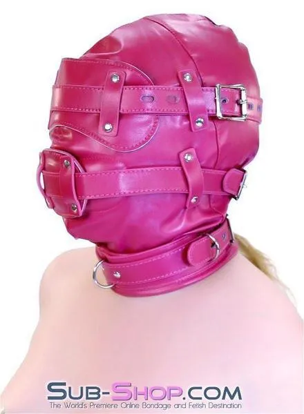 9719DL      Deep Throat Locking Hood with Removable Blindfold and 4 Penis Gag