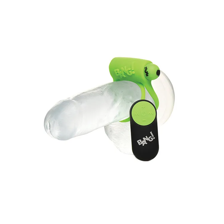 Bang! Glow-in-the-Dark Vibrating Cock Ring with Remote