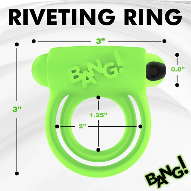 Bang! Glow-in-the-Dark Vibrating Cock Ring with Remote