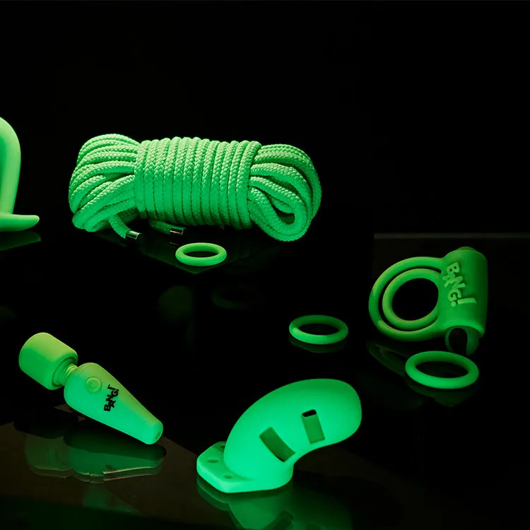 Bang! Glow-in-the-Dark Vibrating Cock Ring with Remote