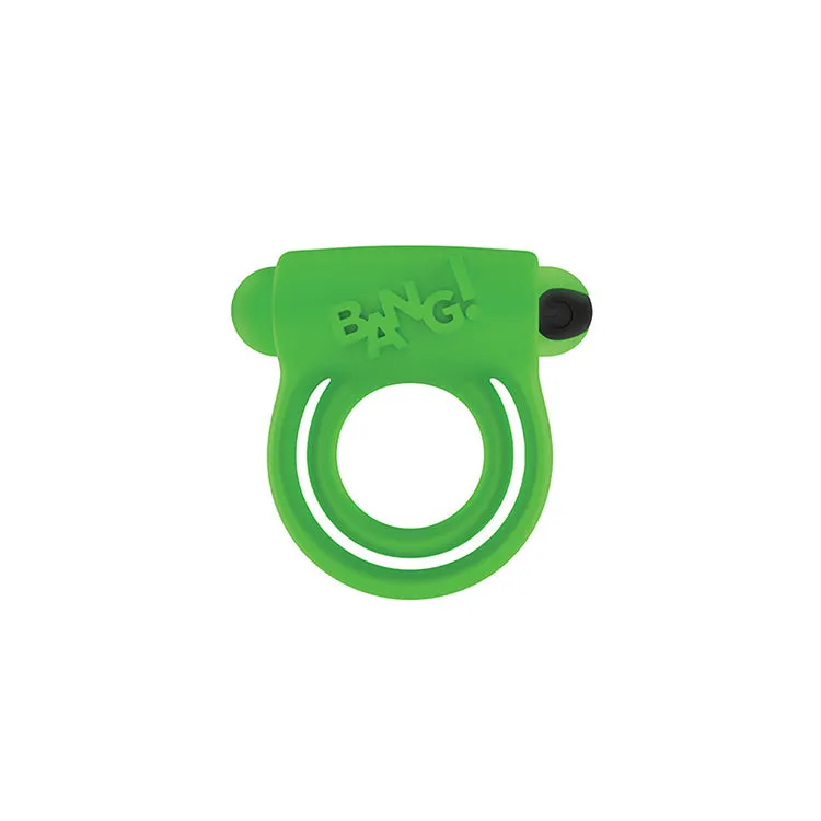 Bang! Glow-in-the-Dark Vibrating Cock Ring with Remote