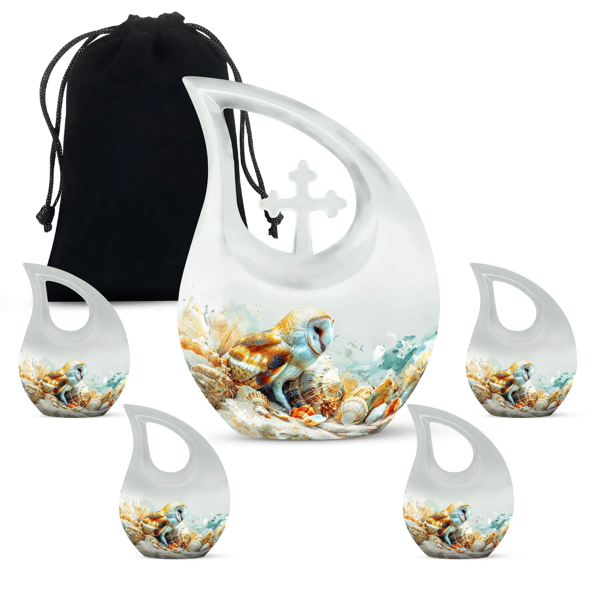 Barn Owl Urn - A Container For Cremated Adult Human Ashes