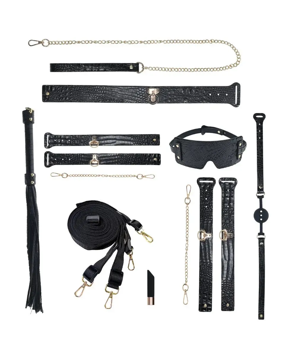 BDSM Set Rome Collection Bondage Kit w/Bag - Black