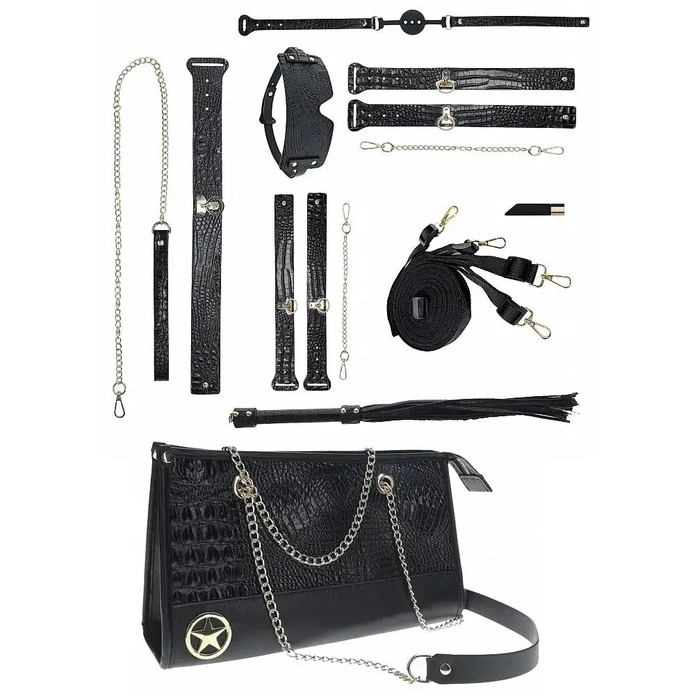 BDSM Set Rome Collection Bondage Kit w/Bag - Black