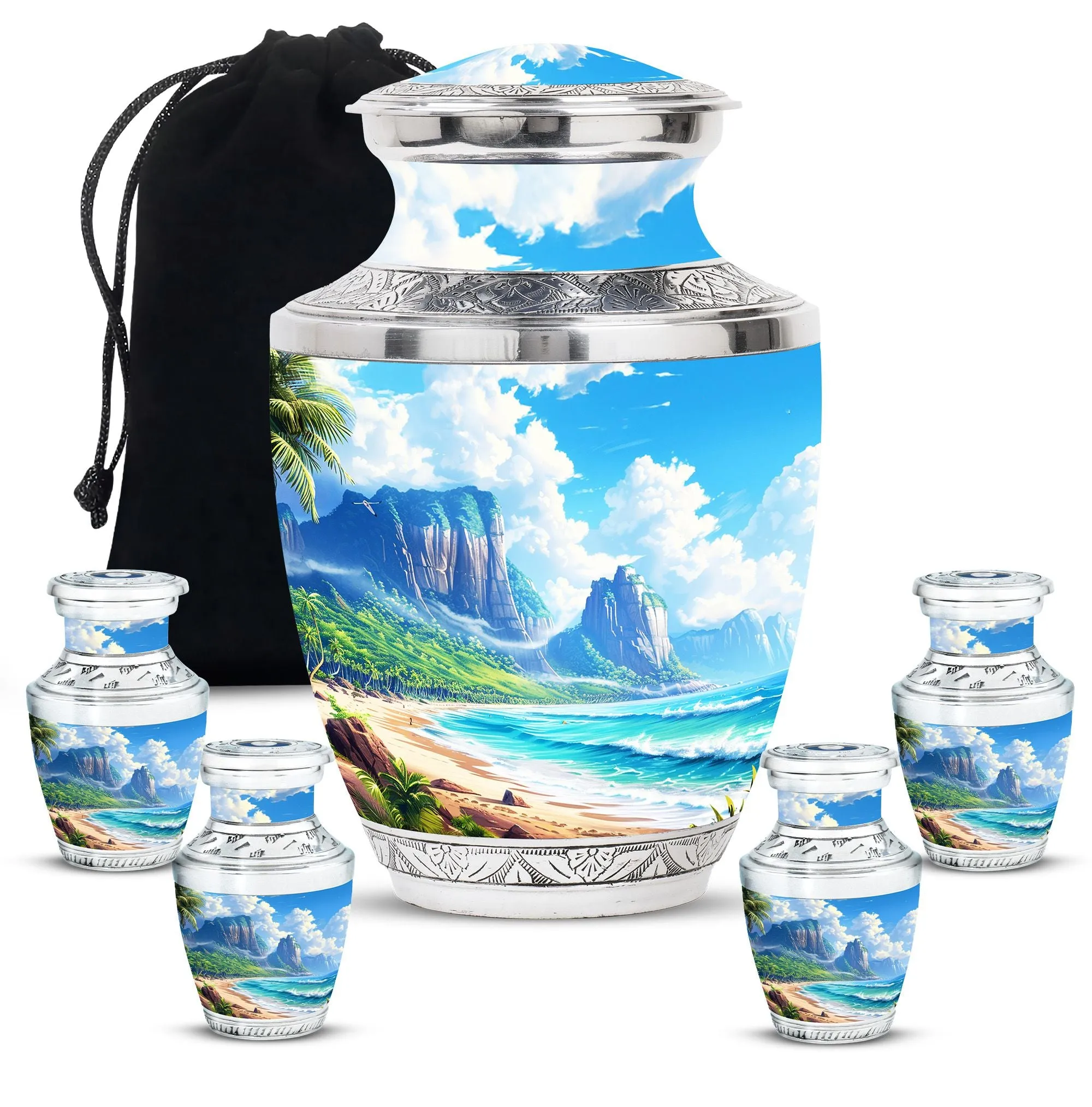 Beach Cremation Urns For Ashes Adult Male Large Memorial & Funeral Urn