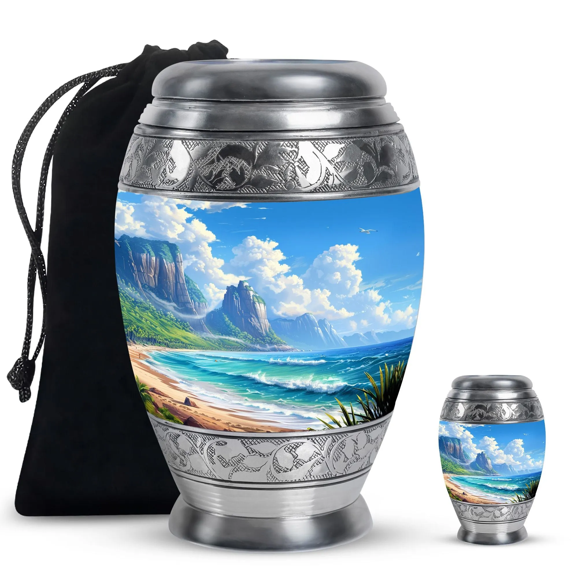 Beach Cremation Urns For Ashes Adult Male Large Memorial & Funeral Urn