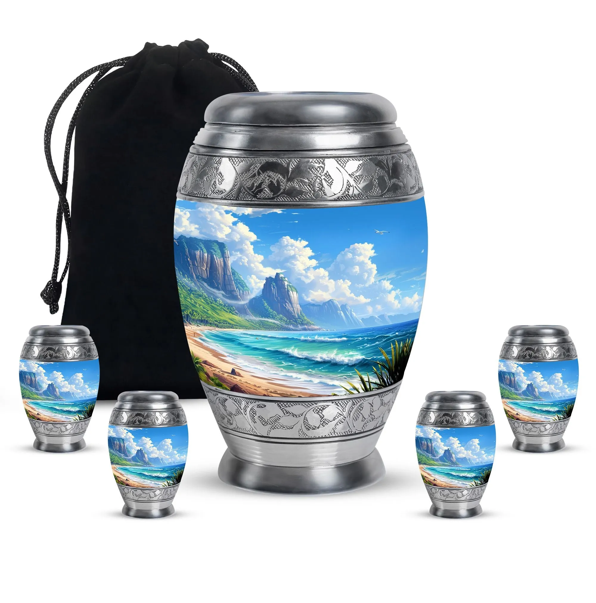 Beach Cremation Urns For Ashes Adult Male Large Memorial & Funeral Urn