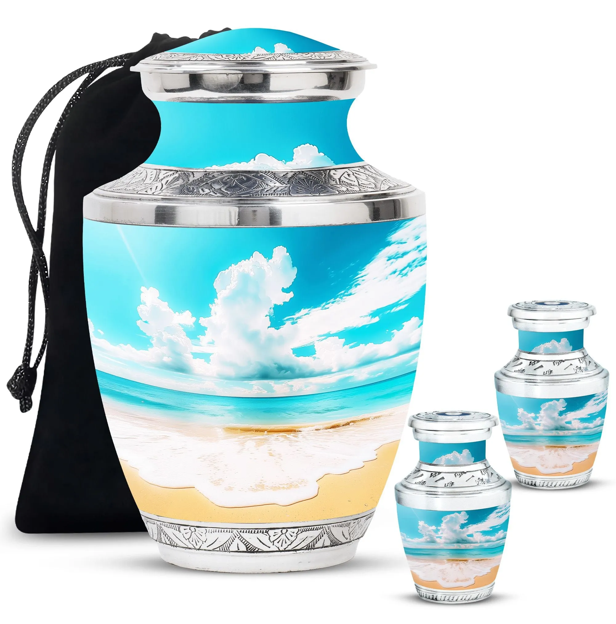 Beach Small Urns For Human Ashes Adult Female Memorial & Funeral Urn
