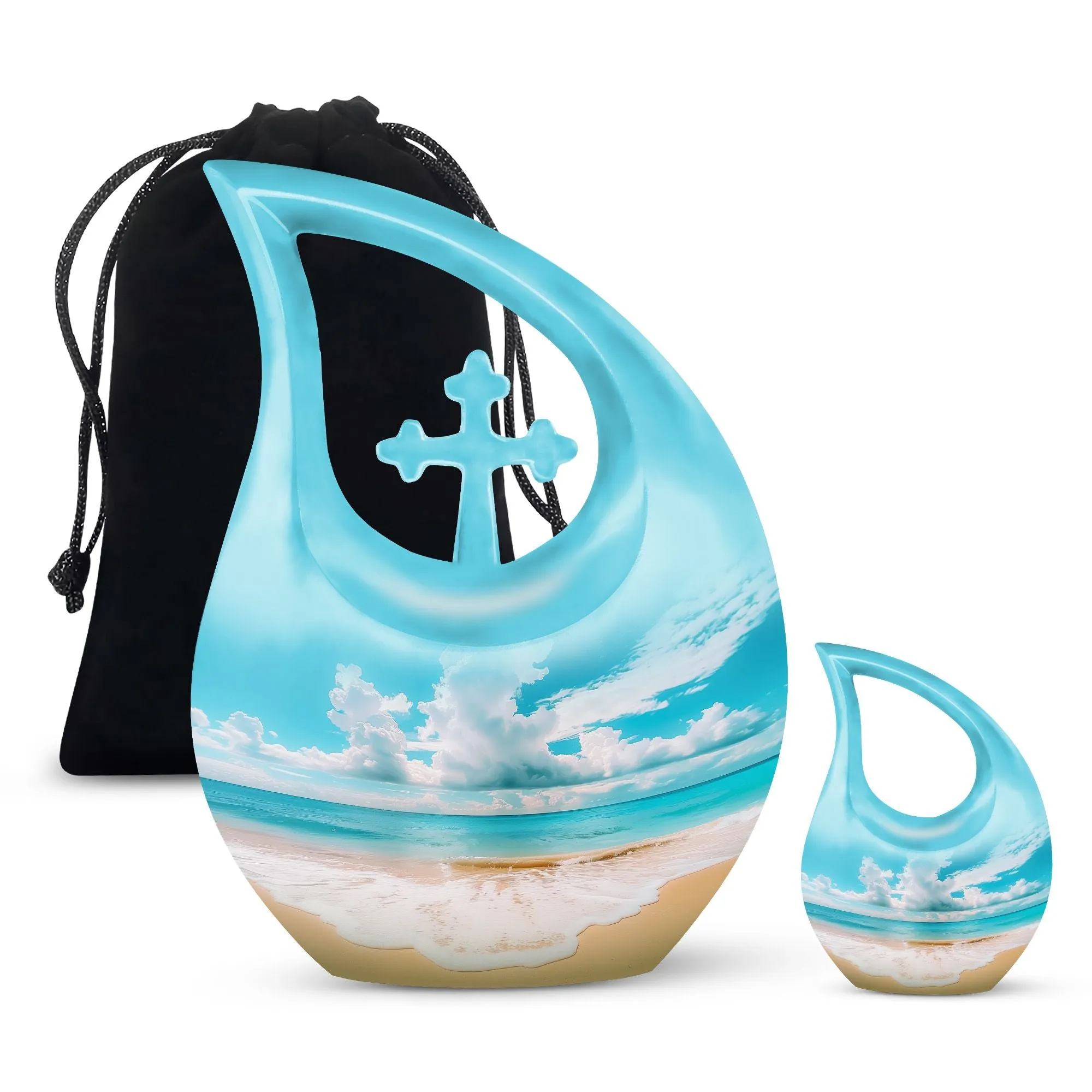 Beach Small Urns For Human Ashes Adult Female Memorial & Funeral Urn