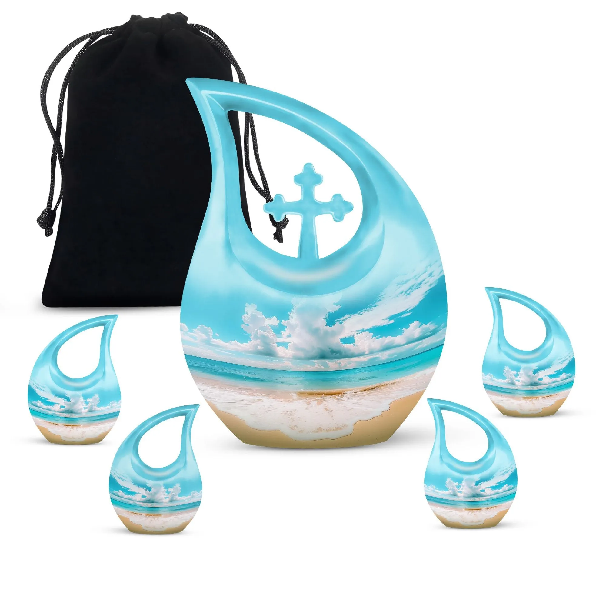 Beach Small Urns For Human Ashes Adult Female Memorial & Funeral Urn