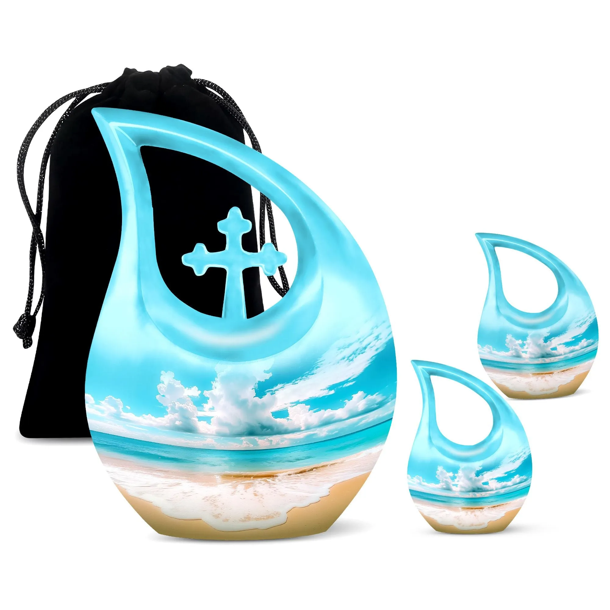 Beach Small Urns For Human Ashes Adult Female Memorial & Funeral Urn