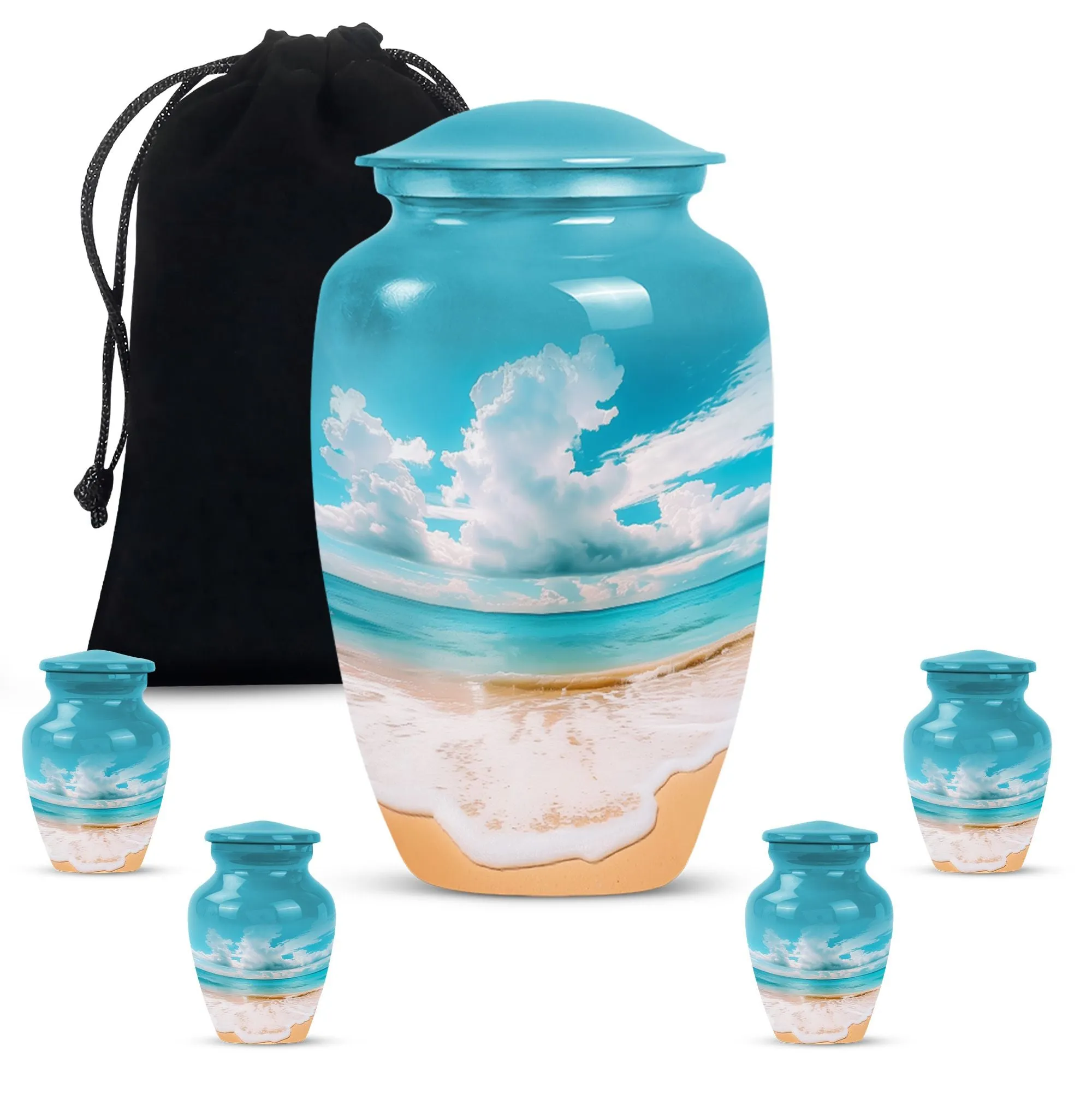 Beach Small Urns For Human Ashes Adult Female Memorial & Funeral Urn