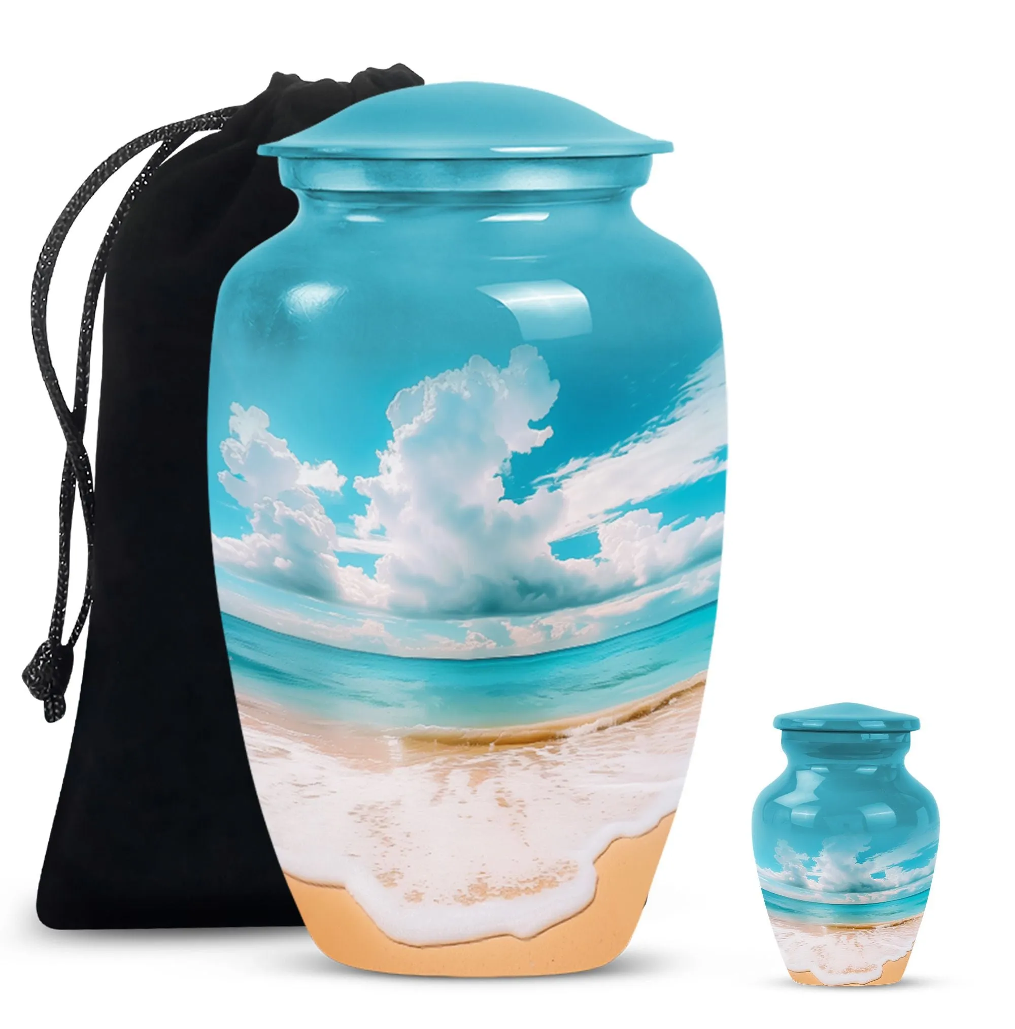 Beach Small Urns For Human Ashes Adult Female Memorial & Funeral Urn