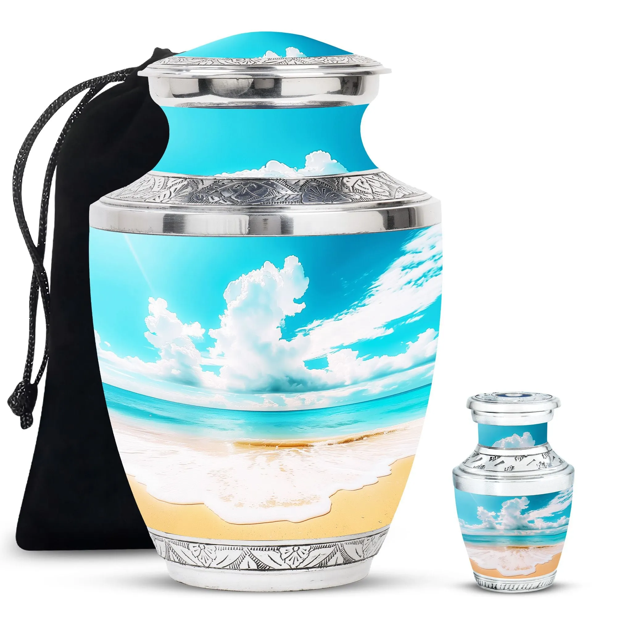 Beach Small Urns For Human Ashes Adult Female Memorial & Funeral Urn