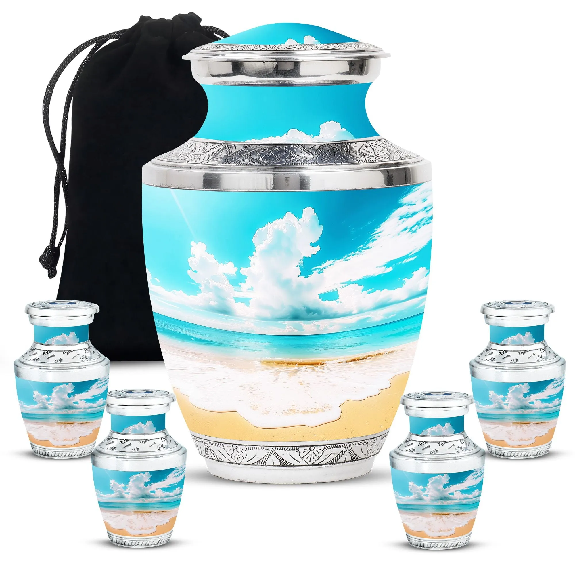 Beach Small Urns For Human Ashes Adult Female Memorial & Funeral Urn