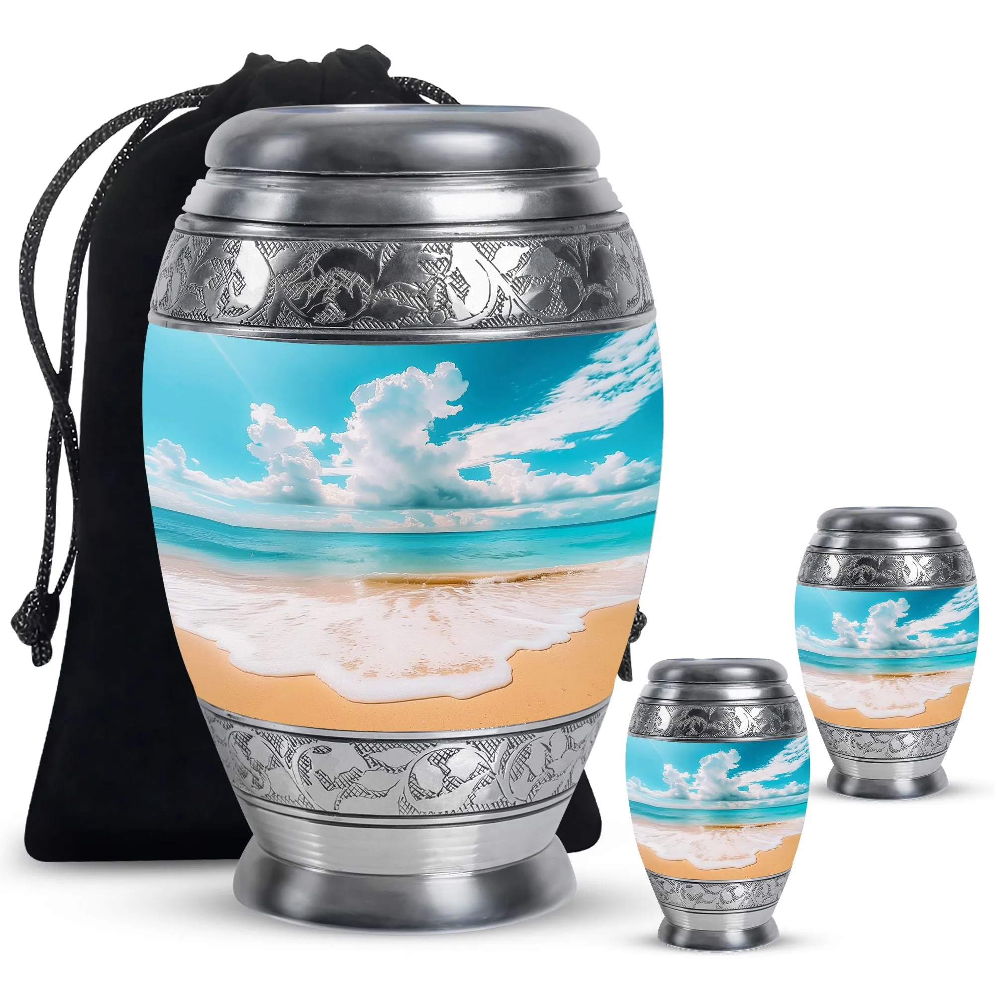Beach Small Urns For Human Ashes Adult Female Memorial & Funeral Urn