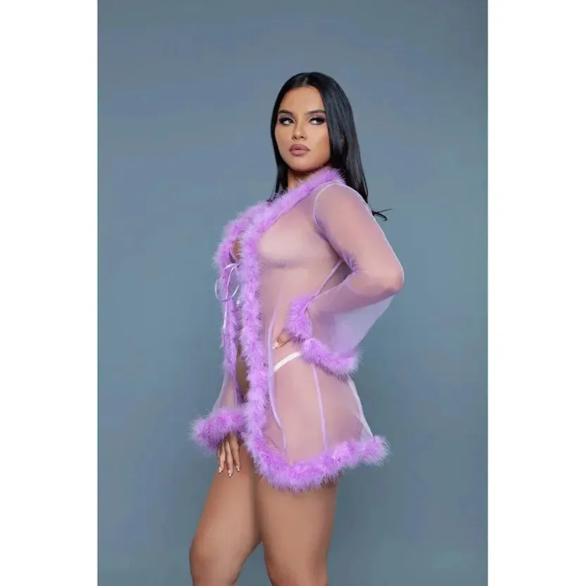 BeWicked Bou Robe Sexy Lingerie Robe Lavender O/S