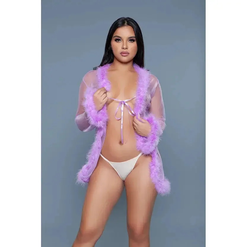 BeWicked Bou Robe Sexy Lingerie Robe Lavender O/S